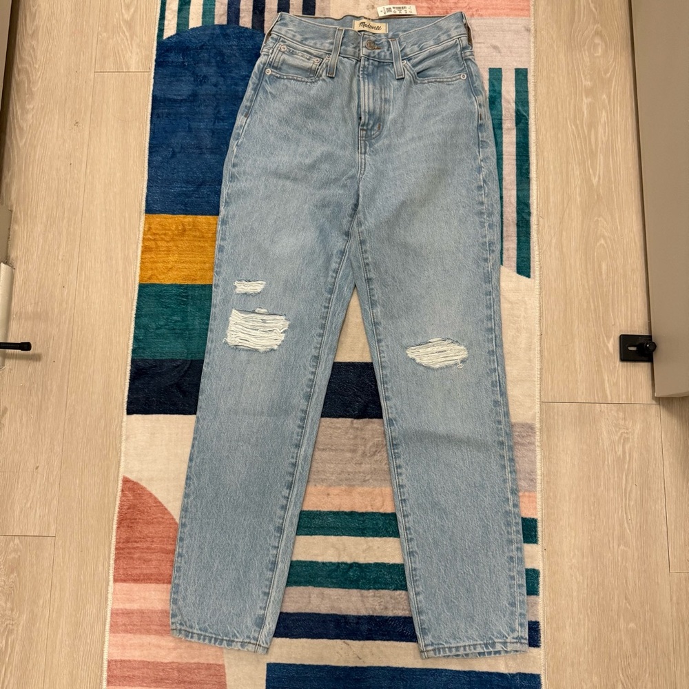 Madewell Perfect Vintage Jean NWT Size 23 Light Wash Distressed High Rise 90s